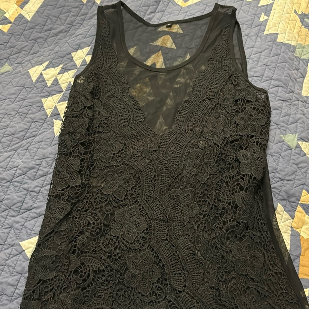 Mesh Black Lace Tank